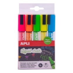 ROTULADOR TIZA LIQUIDA PUNTA REDONDA APLI BL 5 UDS