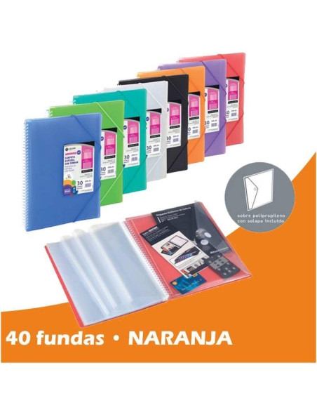 CARPETA FUNDAS ESPIRAL STAR PERSO  40F NARANJA