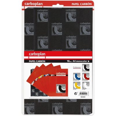 PAPEL CARBON GRAFOPLAS A4  BLISTER 10H NEGRO