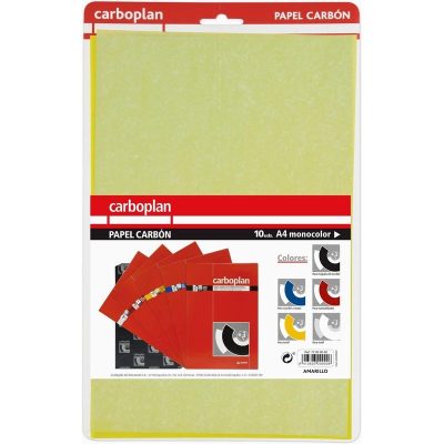 PAPEL CARBON GRAFOPLAS A4  BLISTER 10H AMARILLO