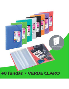 CARPETA FUNDAS ESPIRAL STAR PERSO  40F VERDE CL