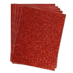 CARTULINA CON PURPURINA 50X65cm 250gr ROJO