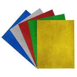 CARTULINA CON PURPURINA 50X65cm 250gr PLATA 2