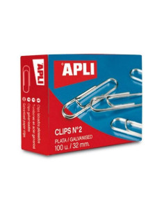 CLIPS PLATA APLI Nº2 32MM 100U 11714