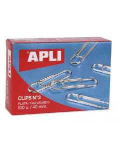 CLIPS PLATA APLI Nº3 40MM 100U 11715