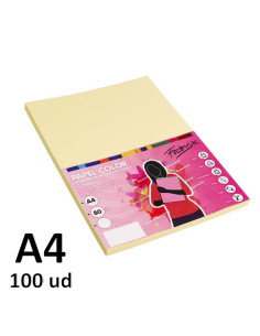 PAPEL FABRISA 80G A4 100H AMARILLO