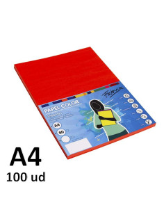 PAPEL FABRISA 80G A4 100H ROJO