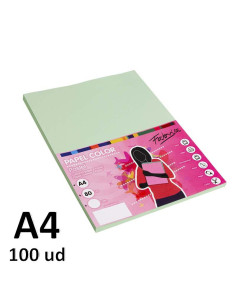 PAPEL FABRISA 80G A4 100H VERDE