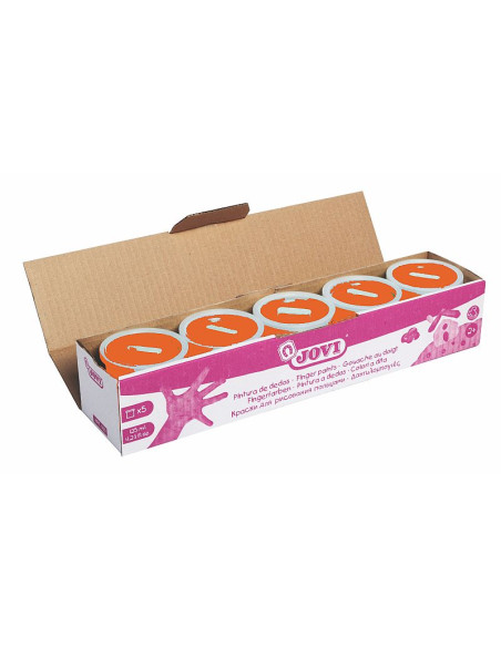 PINTURA DE DEDOS JOVI 125 ML NARANJA C/5