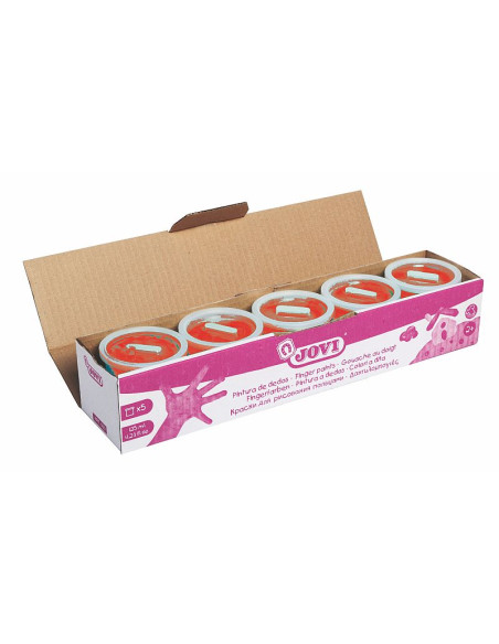 PINTURA DE DEDOS JOVI 125 ML BERMELLÓN C/5