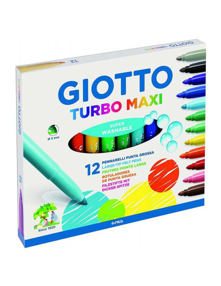 ROTULADOR ESCOLAR GIOTTO TURBO MAXI 12 COLORES