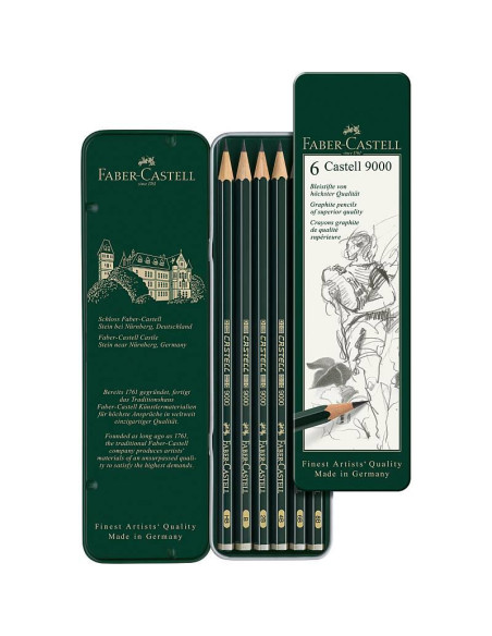 ESTUCHE FABER CASTELL 9000 6 LAPICES 119063