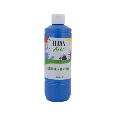 TEMPERA ESCOLAR TITAN 500ML AZUL CYAN