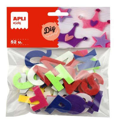 LETRAS FIELTRO ADHESIVAS APLI BLISTER 52 UD
