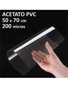LAMINA DE ACETATO PVC 50X70CM 200 MICRAS CRISTAL