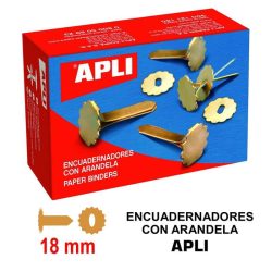 ENCUADERNADOR APLI CON ARANDELA 18MM CAJA 100UD
