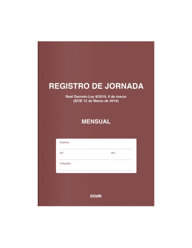 LIBRO DE REGISTRO DE JORNADA DOHE FOLIO