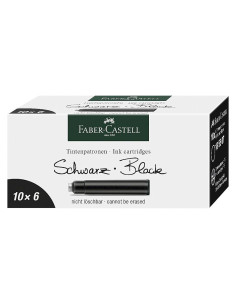CARTUCHO TINTA FABER CASTELL NEGRO C/10