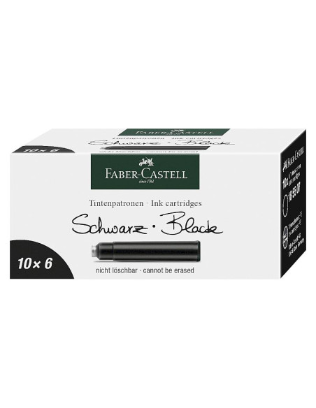 CARTUCHO TINTA FABER CASTELL NEGRO C/10