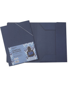 CARPETA ELASTICO SOLAPA FABRISA Fº CARTON AZUL