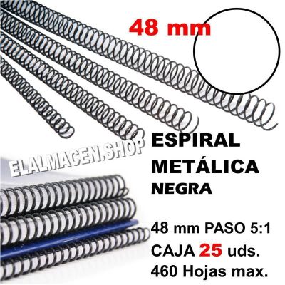 ESPIRAL METÁLICA NEGRA 48MM CAJA 25 UDS
