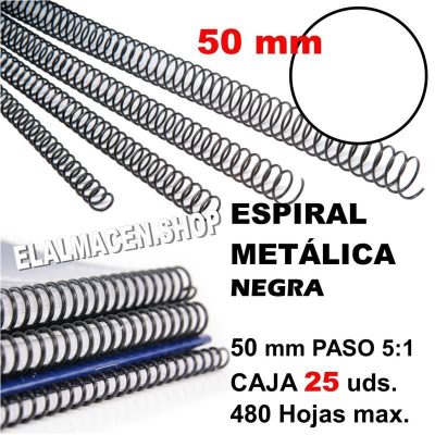 ESPIRAL METÁLICA NEGRA 50MM CAJA 25 UDS