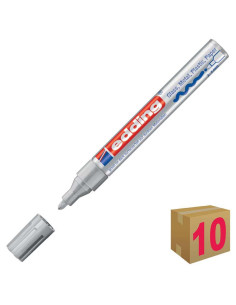 ROTULADOR PERMANENTE EDDING 750 PLATA C/10