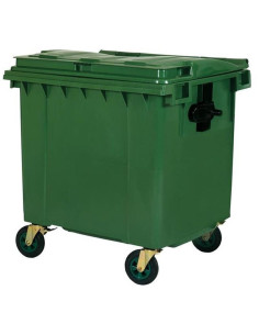 CONTENEDOR DE BASURA VERDE CON RUEDAS 800L