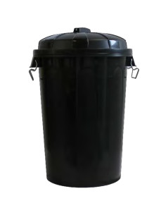 CUBO DE BASURA NEGRO CON TAPA 100L
