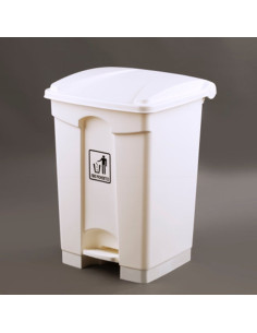 PAPELERA CON PEDAL PLASTICA 45L BLANCA