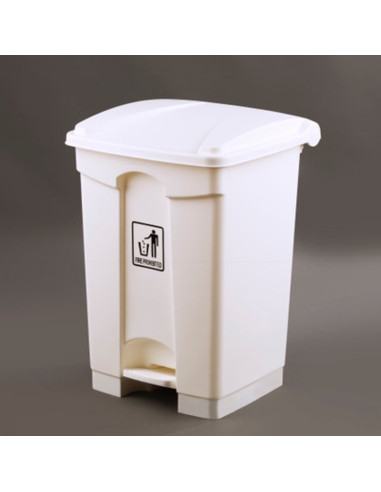 PAPELERA CON PEDAL PLASTICA 45L BLANCA