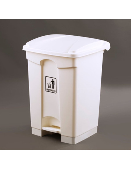 PAPELERA CON PEDAL PLASTICA 45L BLANCA