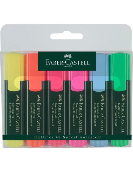 RESALTADOR FABER TEXTLINER 48 BLISTER 6 COLORES
