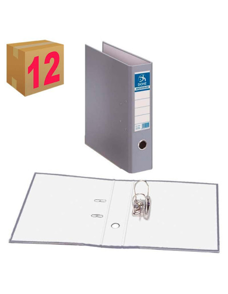 ARCHIVADOR PALANCA DOHE F L/A FORRADO GRIS C/12