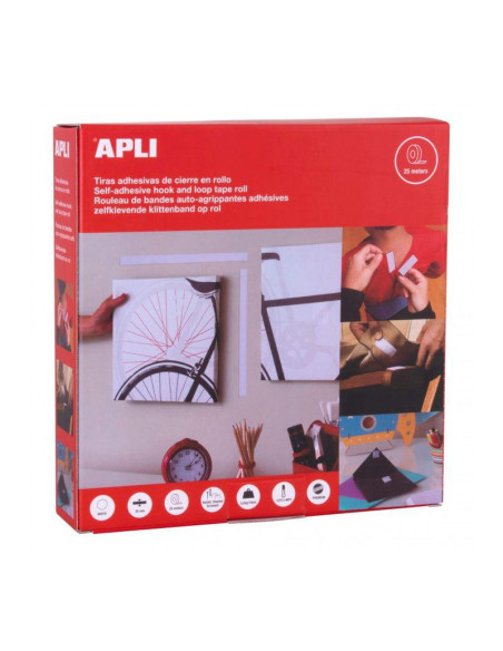 VELCRO ADHESIVO BLANCO APLI ROLLO 2 CM X 25 M