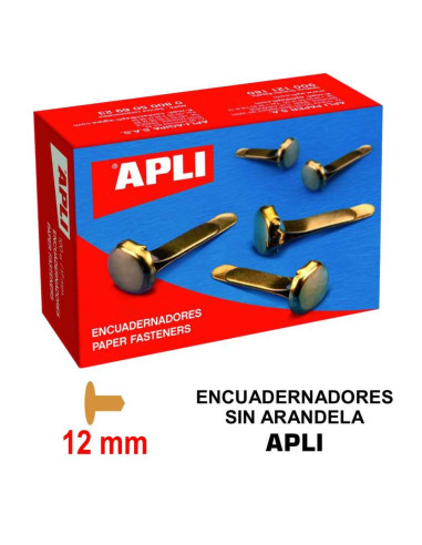 ENCUADERNADOR APLI SIN ARANDELA 12MM CAJA 100UD