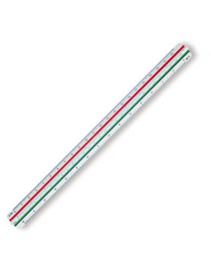 ESCALÍMETRO ESCOLAR DFH CON FUNDA 30CM ESCALAS 1 2