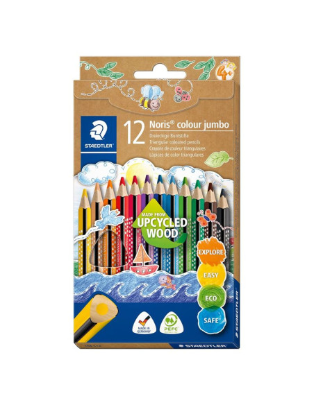LAPIZ ESCOLAR STAEDTLER NORIS JUMBO 188 12 COLORES
