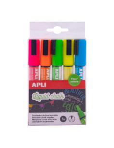 ROTULADOR TIZA LIQUIDA PUNTA REDONDA APLI BL 5 UDS