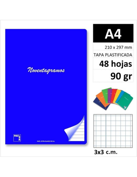 LIBRETA PACSA NOVENTAGRAMOS A4 48H90GR C3 20287