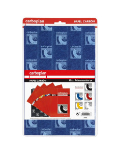 PAPEL CARBON GRAFOPLAS A4  BLISTER 10H AZUL