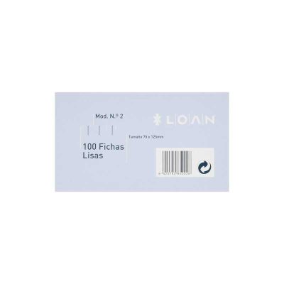 FICHAS LOAN LISAS No2 75X125MM 100UD
