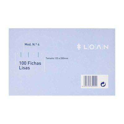 FICHAS LOAN LISAS No4 125X200MM 100UD