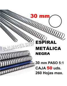 ESPIRAL METÁLICA NEGRA 30MM CAJA 50 UDS