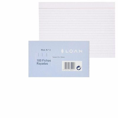 FICHAS LOAN RAYADAS No2 75X125MM 100UD