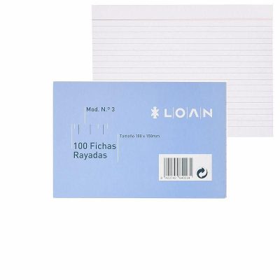 FICHAS LOAN RAYADAS No3 100X150MM 100UD