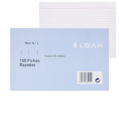 FICHAS LOAN RAYADAS No4 125X200MM 100UD