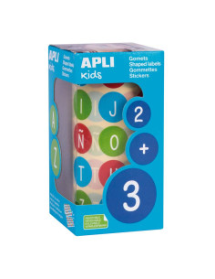 GOMETS APLI ABECEDARIO CIRCULO 20MM ROLLO 900UD