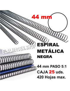 ESPIRAL METÁLICA NEGRA 44MM CAJA 25 UDS