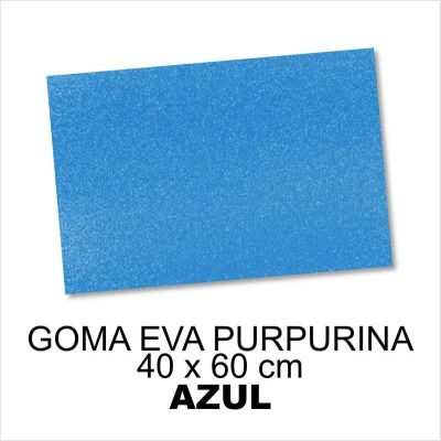 GOMA EVA CON PURPURINA 40X60CM 2MM AZUL